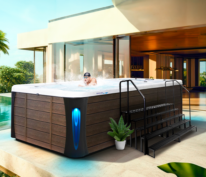 Calspas hot tub being used in a family setting - Peabody